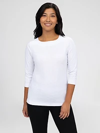 3/4-sleeve semi-fitted t-shirt