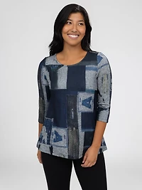 3/4-sleeve semi-fitted t-shirt