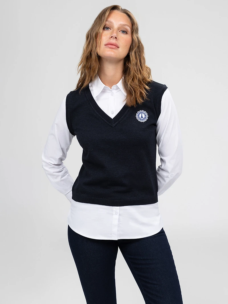 Long-sleeve blouse with buttons