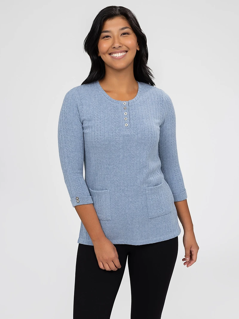 3/4-sleeve semi-fitted tunic