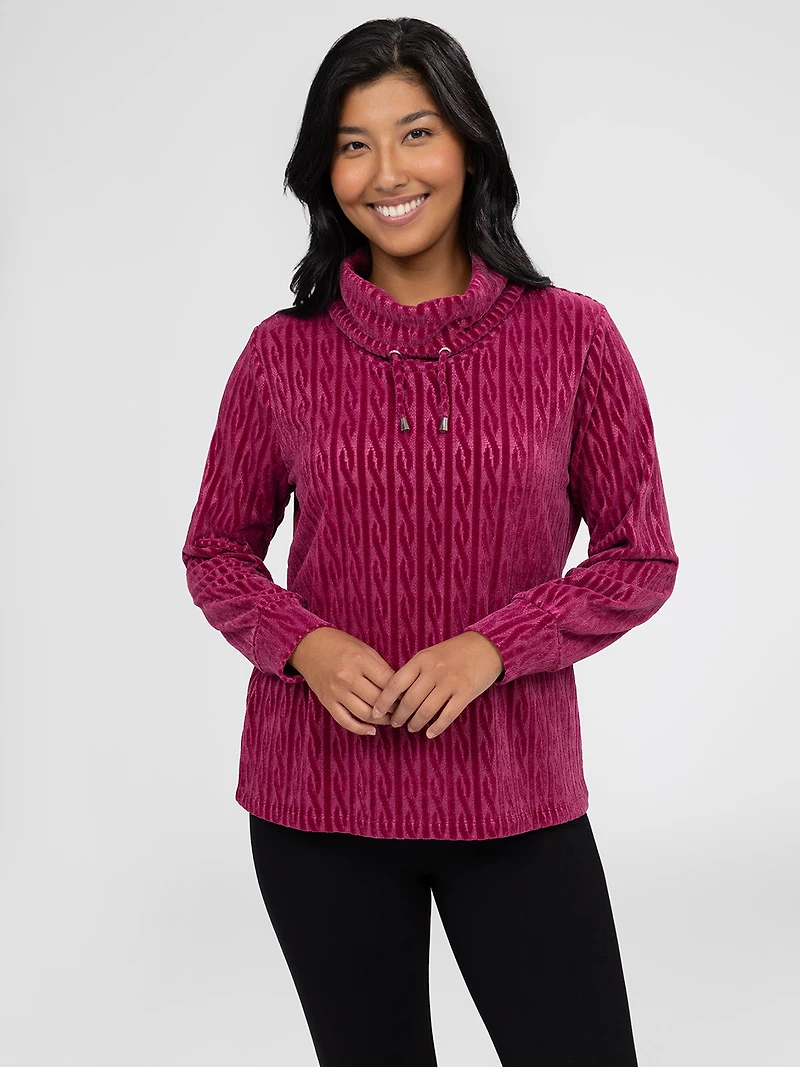 Long-sleeve semi-fitted knit tunic