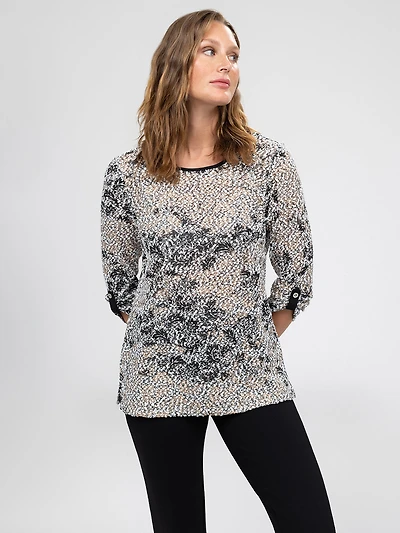 3/4-sleeve semi-fitted tunic