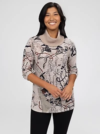 Long-sleeve semi-fitted knit tunic