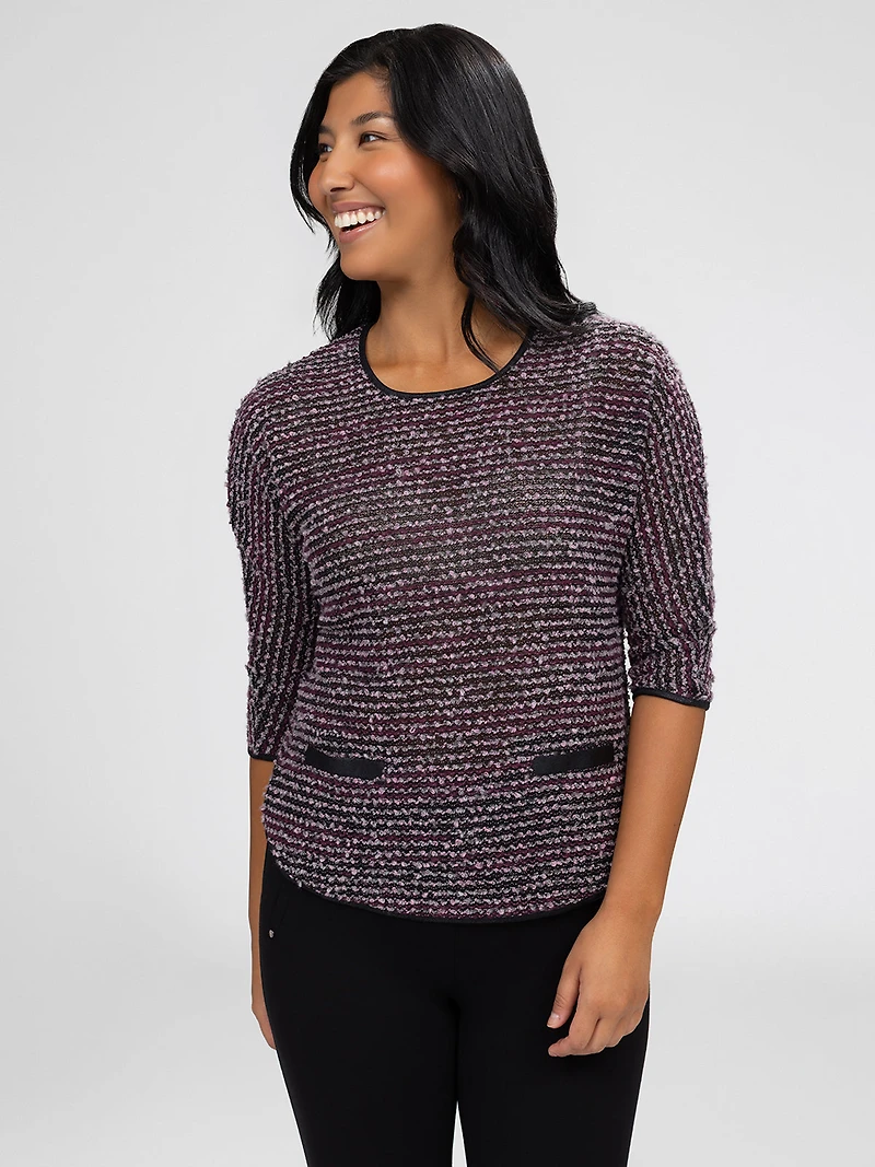 3/4-sleeve loose t-shirt