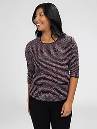 3/4-sleeve loose t-shirt