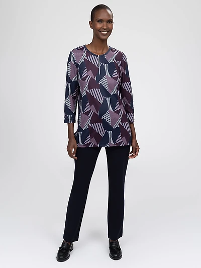 3/4-sleeve semi-fitted tunic