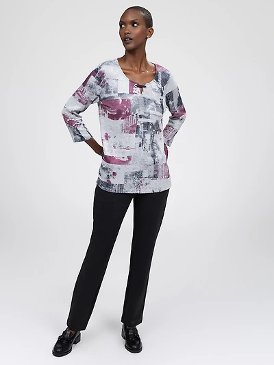 3/4-sleeve semi-fitted tunic