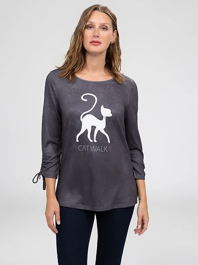 3/4-sleeve semi-fitted tunic