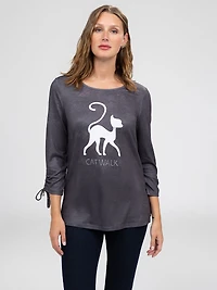 3/4-sleeve semi-fitted tunic