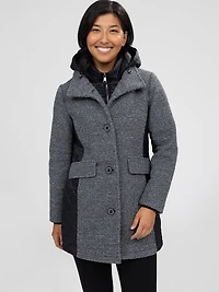 Mid thight semi-fitted soft shell jacket