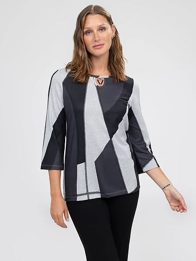 3/4-sleeve semi-fitted tunic