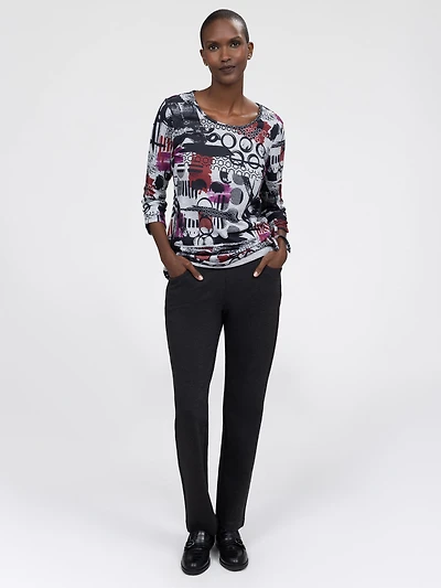 3/4-sleeve fitted t-shirt