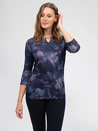 3/4-sleeve semi-fitted t-shirt