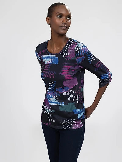 3/4-sleeve fitted t-shirt