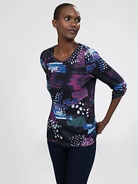 3/4-sleeve fitted t-shirt