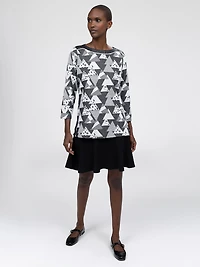 3/4-sleeve semi-fitted tunic