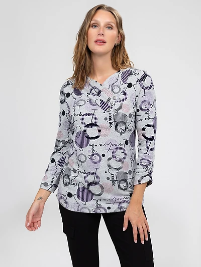3/4-sleeve semi-fitted tunic