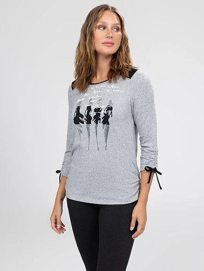3/4-sleeve semi-fitted tunic