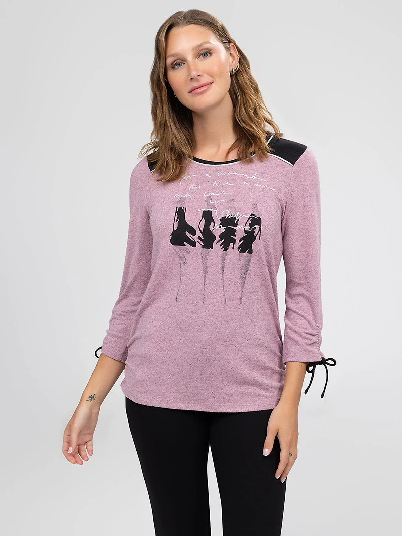 3/4-sleeve semi-fitted tunic