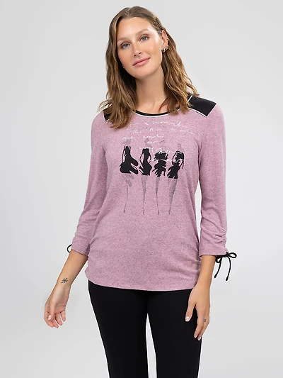 3/4-sleeve semi-fitted tunic
