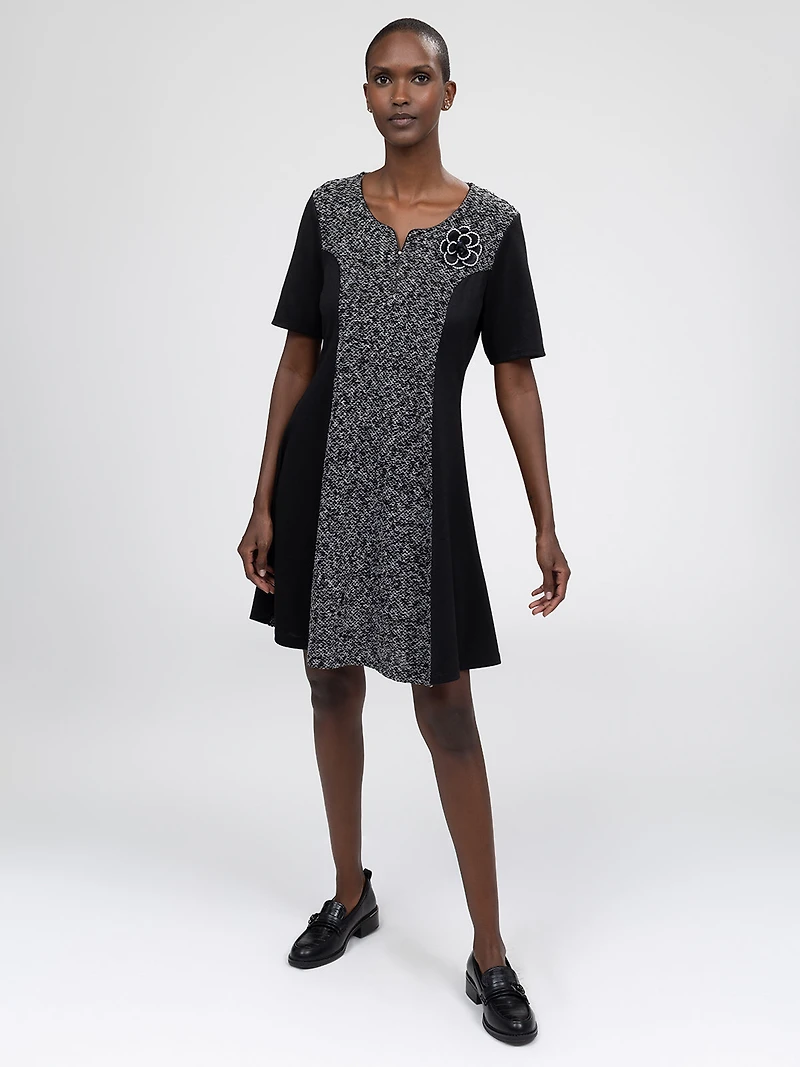 Flared midi knit dress