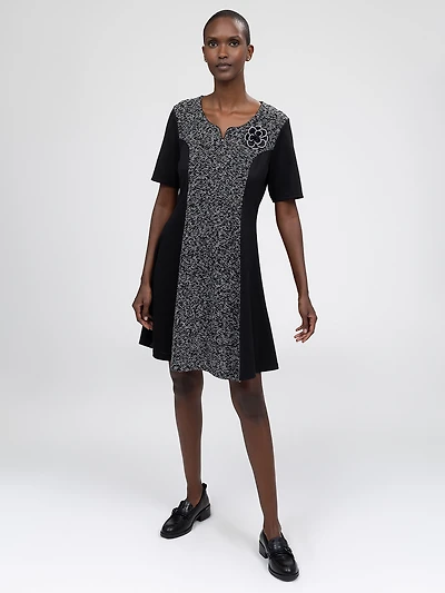 Flared midi knit dress