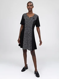 Flared midi knit dress