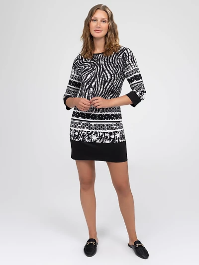 Midi straight knit dress