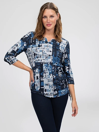 3/4-sleeve semi-fitted tunic