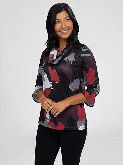 3/4-sleeve semi-fitted tunic