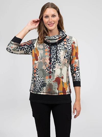 Haut trompe l'œil à manches 3/4