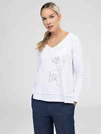 Long-sleeve semi-fitted t-shirt