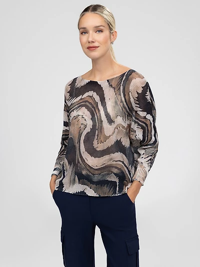 Long-sleeve loose pullover sweater