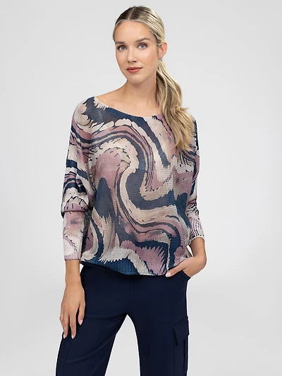 Long-sleeve loose pullover sweater