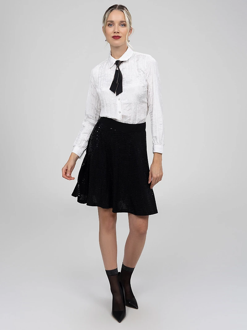 Jupe midi évasée en tricot