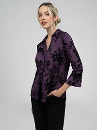 3/4-sleeve blouse with buttons