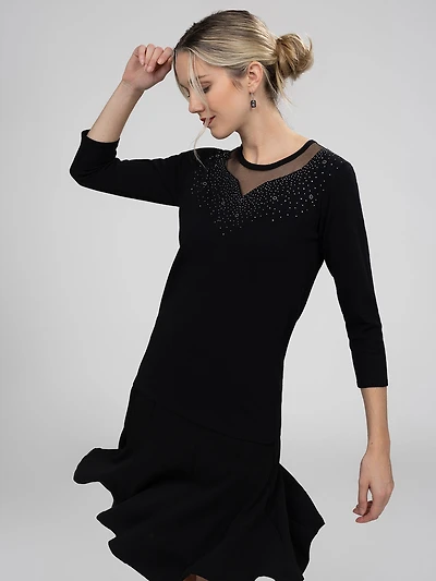 3/4-sleeve pullover sweater