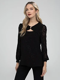 Long-sleeve knit tunic