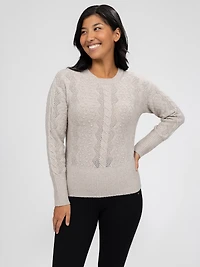 Cropped loose pullover sweater