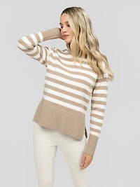 Long-sleeve loose pullover sweater