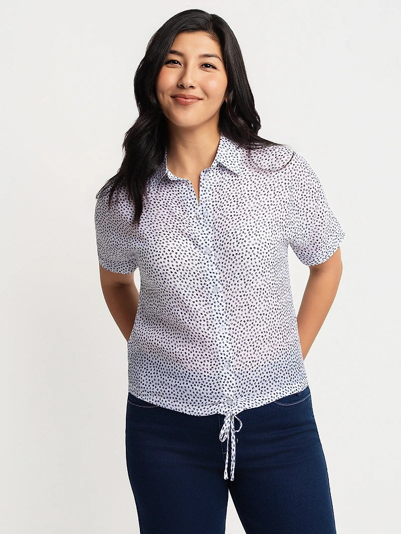 Blouse à manches courtes avec boutons