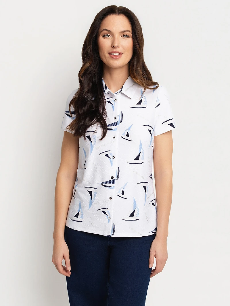 Blouse à manches courtes avec boutons