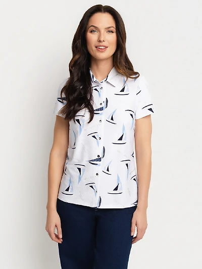 Blouse à manches courtes avec boutons