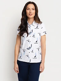 Blouse à manches courtes avec boutons