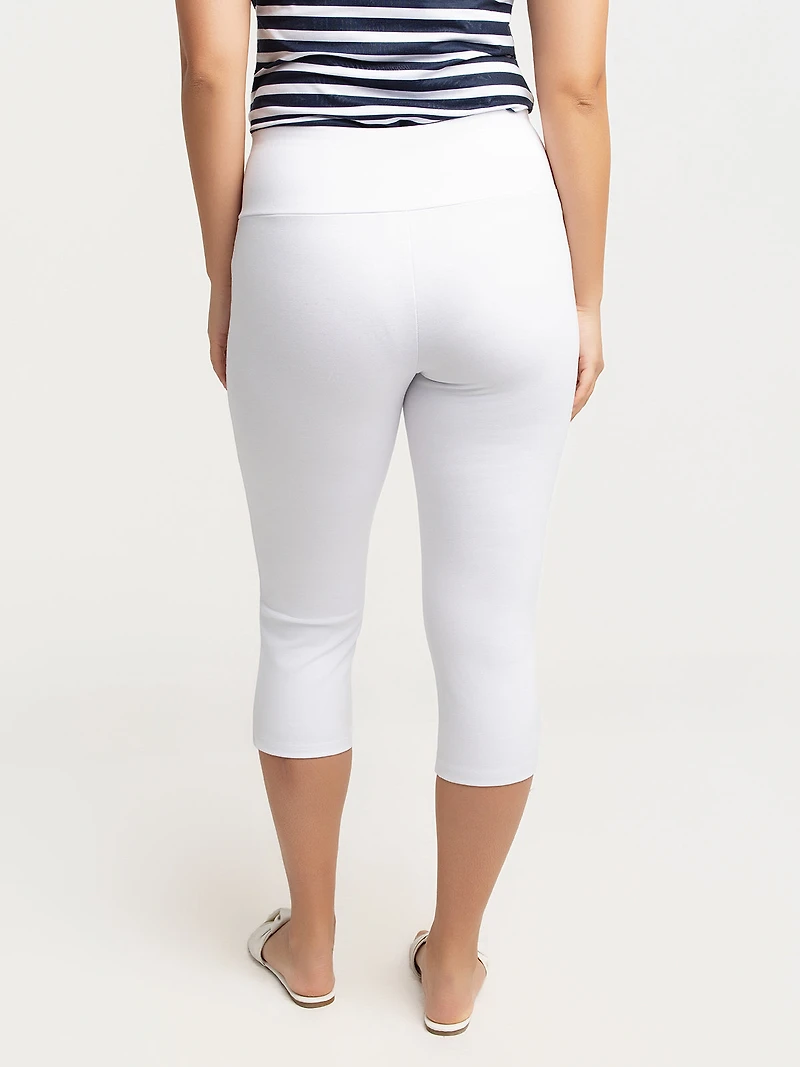 High-waisted pull-on capri