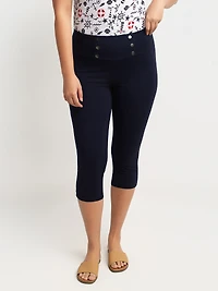 High-waisted pull-on capri
