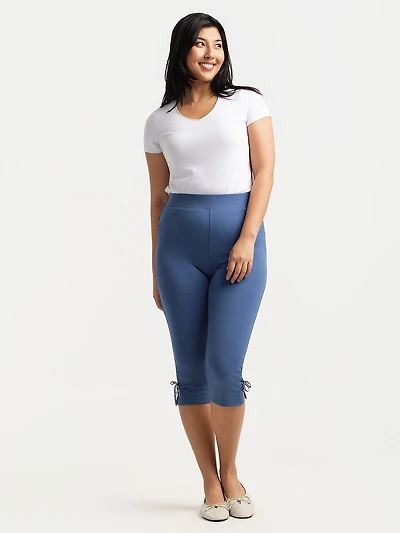 High-waisted pull-on capri