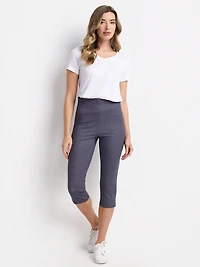 High-waisted pull-on capri