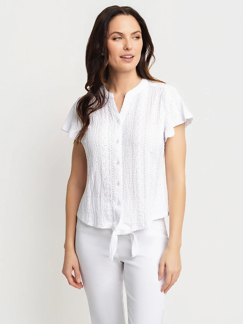 Blouse à manches courtes avec boutons