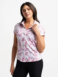 Short-sleeve blouse with buttons